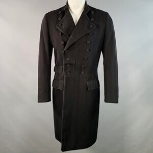RRL by RALPH LAUREN Size S Black Twill Wool Double Breasted Coat